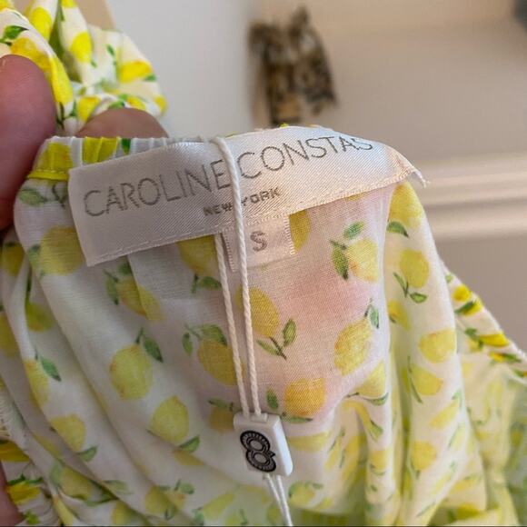 NWT Caroline Constas Crete Mini Dress Lemon Fruit XS - Picture 3 of 12